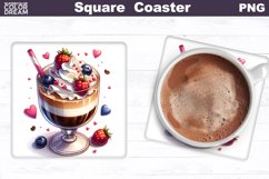 Coffee Square Coaster | Coffee Valentine Coaster Product Image 1
