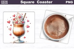 Coffee Square Coaster | Coffee Valentine Coaster Product Image 1