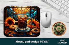 Stained glass sunflower coffee mousepad sublimation