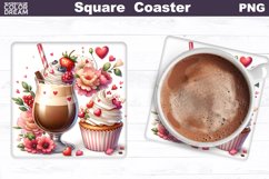 Coffee Square Coaster | Coffee Valentine Coaster Product Image 1