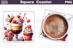 Coffee Square Coaster | Coffee Valentine Coaster Product Image 1