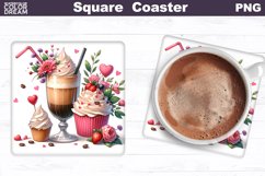 Coffee Square Coaster | Coffee Valentine Coaster Product Image 1