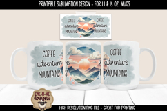 Coffee Adventure Mountains | 11 &amp; 15 oz Mug Design Product Image 1