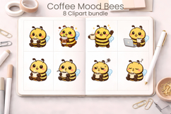 Coffee Mood Bees | Cute Bee Clipart Product Image 1