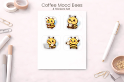 Calm frog stickers printable | Coffee mood bees stickers PNG Product Image 8