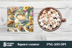 Coffee square coaster design | Hot coffee coaster Product Image 1