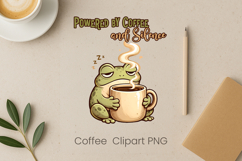 Cute coffee animal sublimation | Coffee introvert clipart Product Image 1