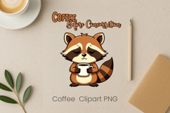Cute coffee animal sublimation | Coffee introvert clipart Product Image 1