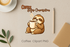 Cute coffee animal sublimation | Coffee introvert clipart Product Image 1