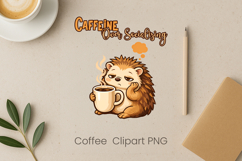 Cute coffee animal sublimation | Coffee introvert clipart Product Image 1