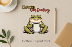 Cute coffee animal sublimation | Coffee introvert clipart Product Image 1