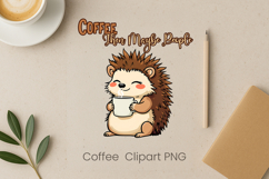 Cute coffee animal sublimation | Coffee introvert clipart Product Image 1