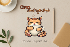 Cute coffee animal sublimation | Coffee introvert clipart Product Image 1