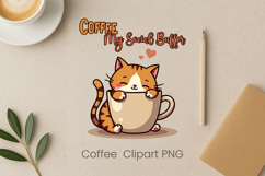 Cute coffee animal sublimation | Coffee introvert clipart Product Image 1