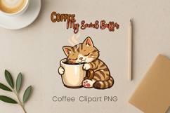 Cute coffee animal sublimation | Coffee introvert clipart Product Image 1