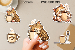 Coffee mood animal stickers printable | Introvert coffee PNG Product Image 1