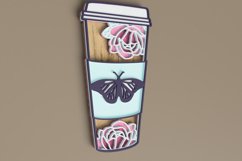 Layered Floral Coffee To Go Laser Cut File | Coffee SVG Product Image 4