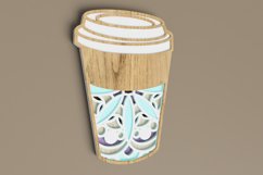 Layered Coffee To Go Mandala Laser Cut File | Coffee SVG Product Image 2