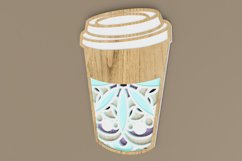 Layered Coffee To Go Mandala Laser Cut File | Coffee SVG Product Image 3
