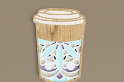 Layered Coffee To Go Mandala Laser Cut File | Coffee SVG Product Image 4