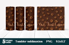 Coffee tumbler wrap | Coffee beans tumbler sublimation Product Image 1