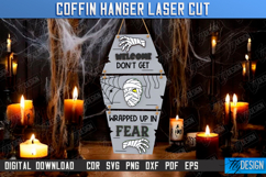 Coffin Hangers Laser Cut Bundle, Halloween Party Decoration Product Image 6