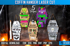 Coffin Hangers Laser Cut Bundle, Halloween Party Decoration Product Image 1
