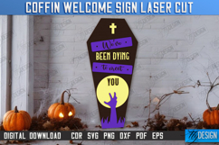 Coffin Welcome Signs Laser Cut Bundle, Halloween Party Decor Product Image 12