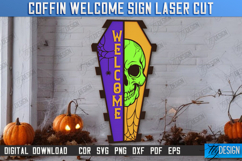 Coffin Welcome Signs Laser Cut Bundle, Halloween Party Decor Product Image 5