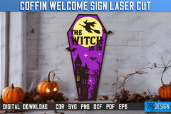 Coffin Welcome Signs Laser Cut Bundle, Halloween Party Decor Product Image 7