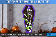 Coffin Welcome Signs Laser Cut Bundle, Halloween Party Decor Product Image 9