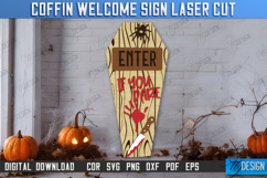 Coffin Welcome Signs Laser Cut Bundle, Halloween Party Decor Product Image 11