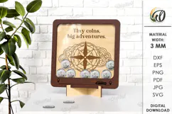 Coin Holder LaserCut. Wooden Money Box SVG Product Image 1