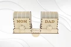 Piggy bank coin box, laser cutting, Mom Dad competition Product Image 5
