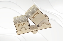 Piggy bank coin box, laser cutting, Mom Dad competition Product Image 4