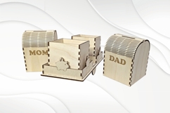 Piggy bank coin box, laser cutting, Mom Dad competition Product Image 3