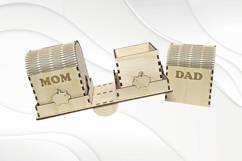 Piggy bank coin box, laser cutting, Mom Dad competition Product Image 2