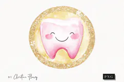 Pink Watercolor Coin - Tooth Fairy PNG Product Image 1