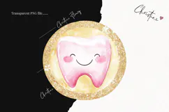 Pink Watercolor Coin - Tooth Fairy PNG Product Image 2