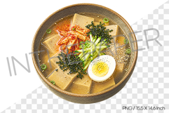 Cold Acorn Jelly Soup PNG Watercolor Clipart korean food Product Image 1