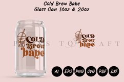 cold brew babe libbey beer glass can wrap svg presized template for 16oz and 20oz glass