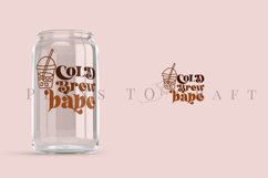 cold brew babe libbey beer glass can wrap svg presized template for 16oz and 20oz glass
