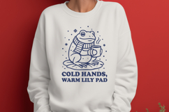 Cold Hands Warm Lily Pad SVG | Cute Winter Frog Coffee PNG Product Image 2