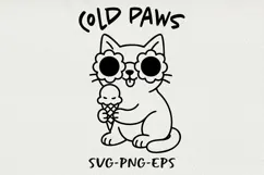 Hipster Cat Line Art Clipart, Funny Puns SVG | PNG | EPS Product Image 1