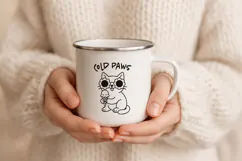 Hipster Cat Line Art Clipart, Funny Puns SVG | PNG | EPS Product Image 3