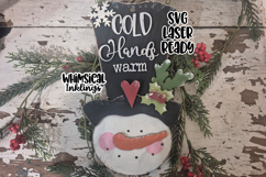 Cold Hands Prim Snowman Sign Laser SVG Product Image 1