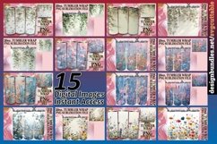 15x Spring Flower Field Tumbler Wrap 20oz Bundle PNG Product Image 1