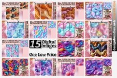 15x 3D Inflated Puff Tumbler Wraps 20oz Bundle, Vibrant PNG Product Image 1