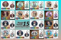 15x Keychain &amp; Coaster Set , Xmas Product Image 2