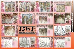 15x Watercolor Flower Field Tumbler Wrap Bundle 20oz PNG Product Image 1